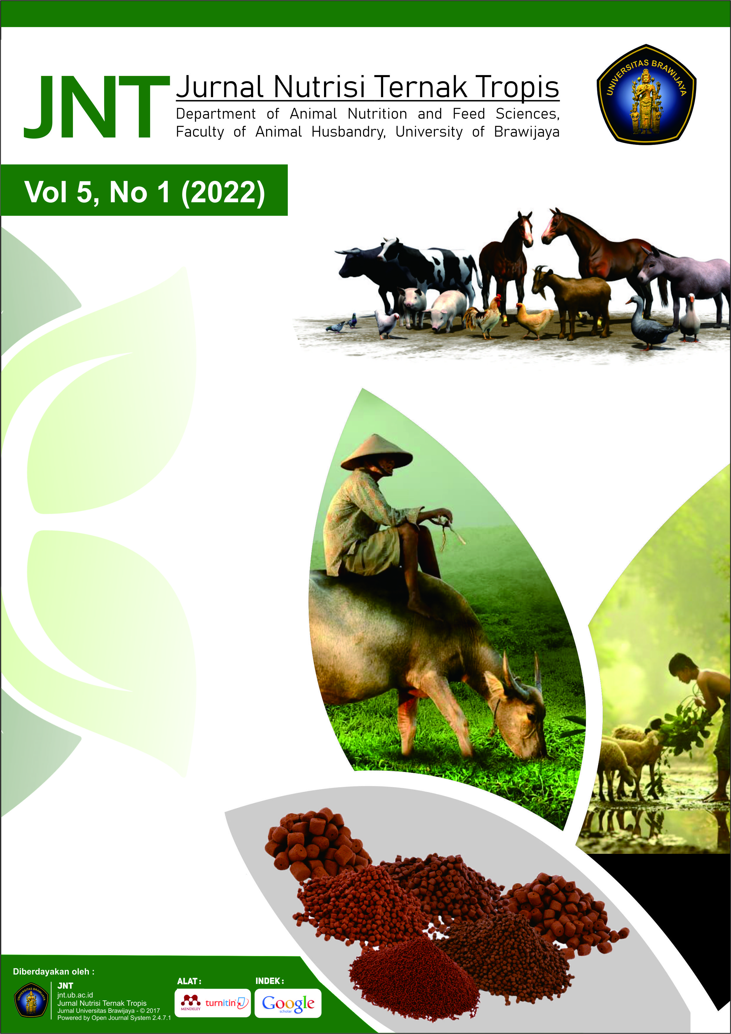 					View Vol. 5 No. 1 (2022): JNT Jurnal Nutrisi Ternak Tropis Maret
				